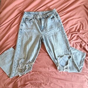Light Blue Distressed Women's Jeans